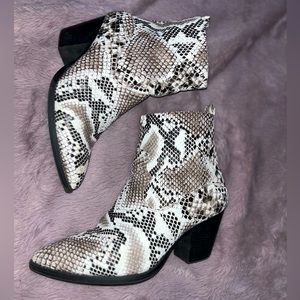 Snake skin style booties